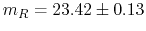 $m_{R}=23.42 \pm 0.13$