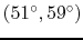 $(51^\circ,59^\circ)$