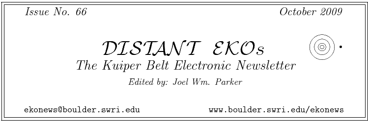 Distant EKOs, Issue #66  (October 2009)