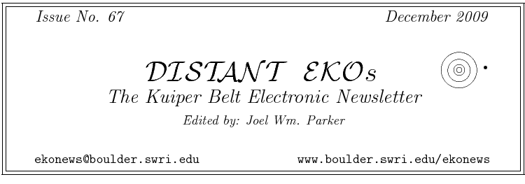 Distant EKOs, Issue #67  (December 2009)