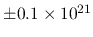 $\pm 0.1 \times 10^{21}$