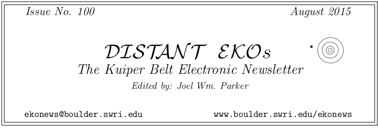 Distant EKOs, Issue #100  (August 2015)