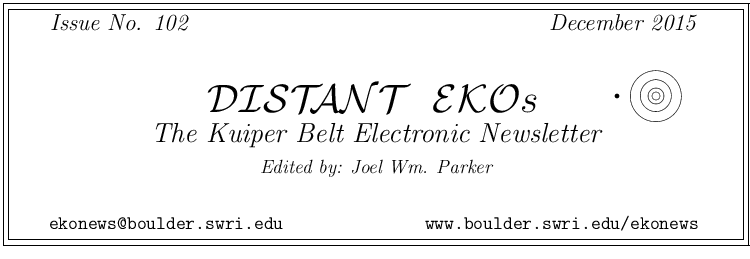 Distant EKOs, Issue #102  (December 2015)