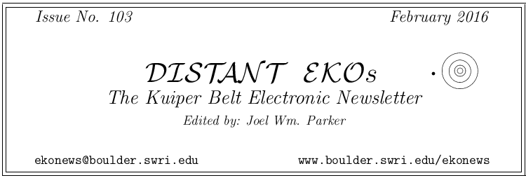 Distant EKOs, Issue #103  (February 2016)