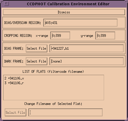 Calibration editor screen