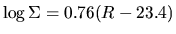 $\log \Sigma = 0.76(R-23.4)$