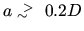 $a \; \raisebox{-.4ex}{$\scriptstyle \sim$ } \hspace{-.55em}
\raisebox{ .6ex}{$\scriptstyle >$ } \;0.2 D$