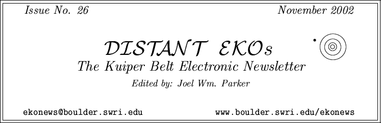 Distant EKOs, Issue #26  (November 2002)