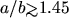 $a/b {\hbox{\rlap{\hbox{\lower4pt\hbox{$\sim$}}}\hbox{$>$}}}1.45$