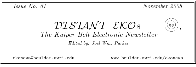 Distant EKOs, Issue #61  (November 2008)