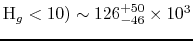 ${\rm H}_g <10) \sim 126^{+50}_{-46} \times 10^3$