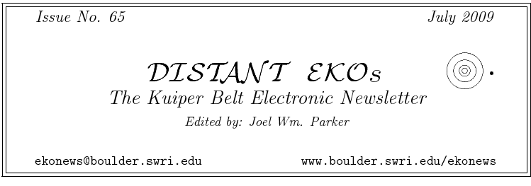 Distant EKOs, Issue #65  (July 2009)