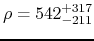 $\rho= 542^{+317}_{-211} $