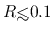 $R {\hbox{\rlap{\hbox{\lower4pt\hbox{$\sim$}}}\hbox{$<$}}}0.1$