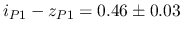 $i_{P1}-z_{P1} = 0.46 \pm 0.03$