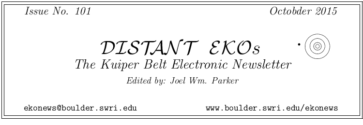 Distant EKOs, Issue #101  (October 2015)