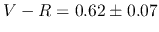 $V-R=0.62\pm0.07$