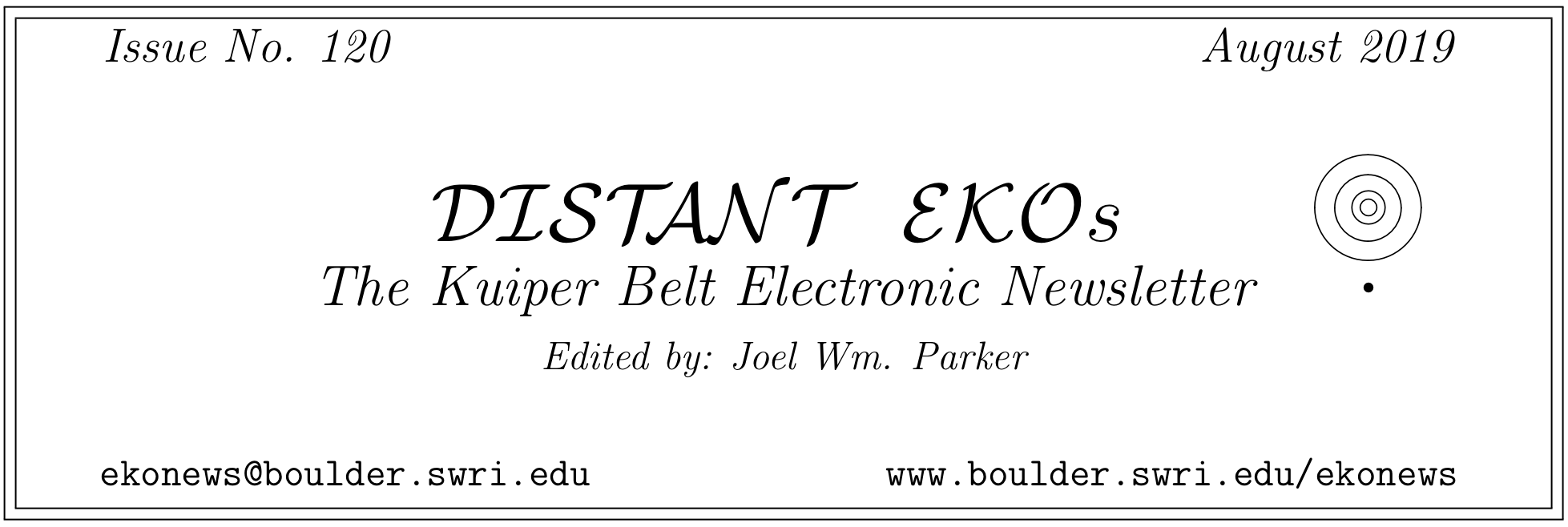 Distant EKOs #120 (August 2019)