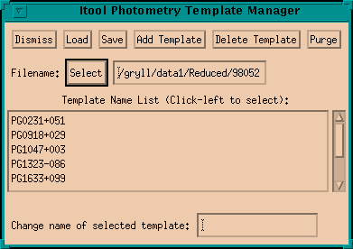 Template Photometry widget