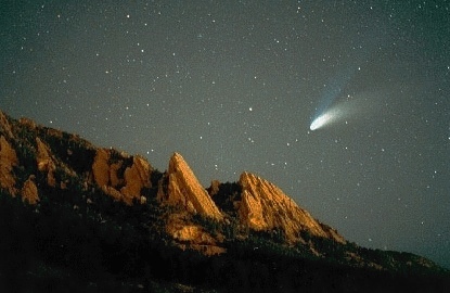 Hale-Bopp over the Flatirons,  1997 by Niescja Turner and Carter Emmart